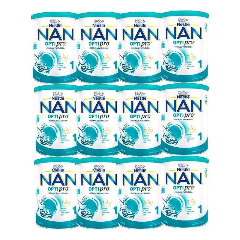 Nestlé Nan Optipro 1 Latte di avviamento, 12X800 g
