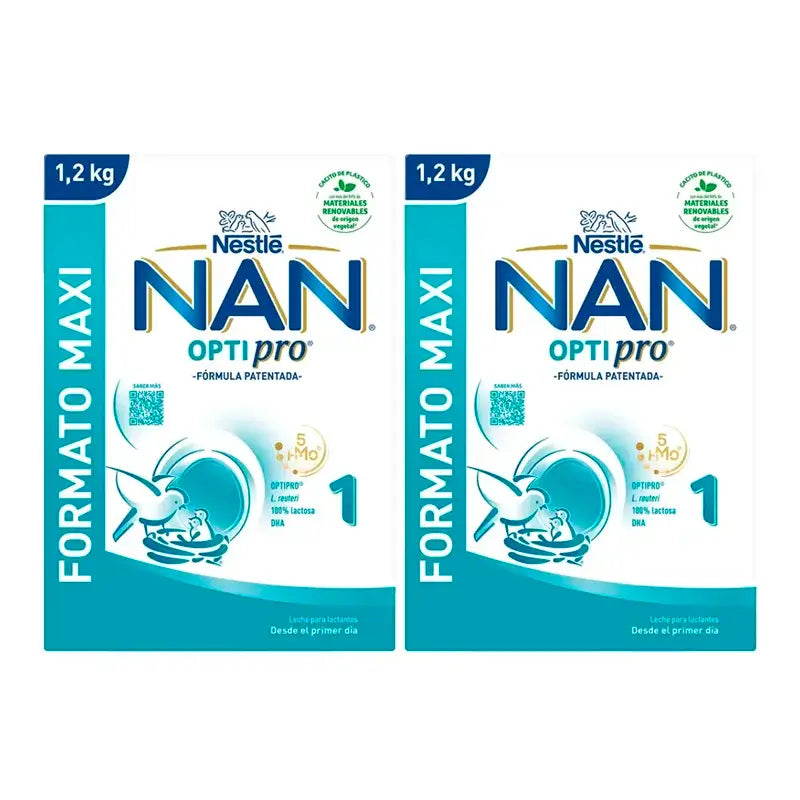 Nestlé Nan Optipro 1 Latte di avviamento, 2X1200 g