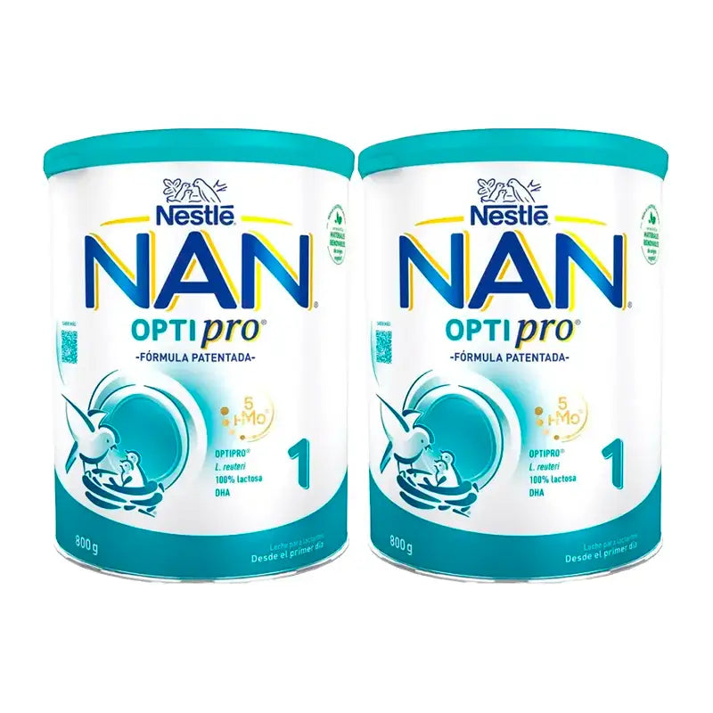 Nestlé Nan Optipro 1 Latte di avviamento, 2X800 g
