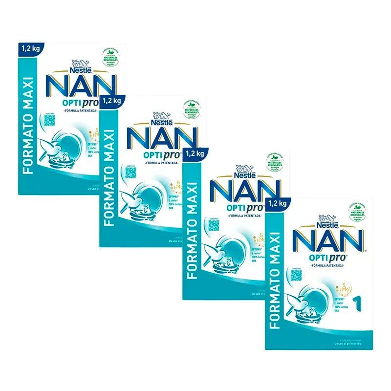 Nestlé Nan Optipro 1 Latte di avviamento, 4X1200 g