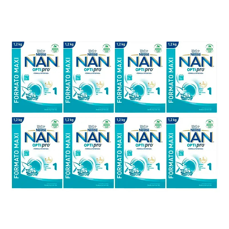 Nestlé Nan Optipro 1 Latte di avviamento, 8X1200 g