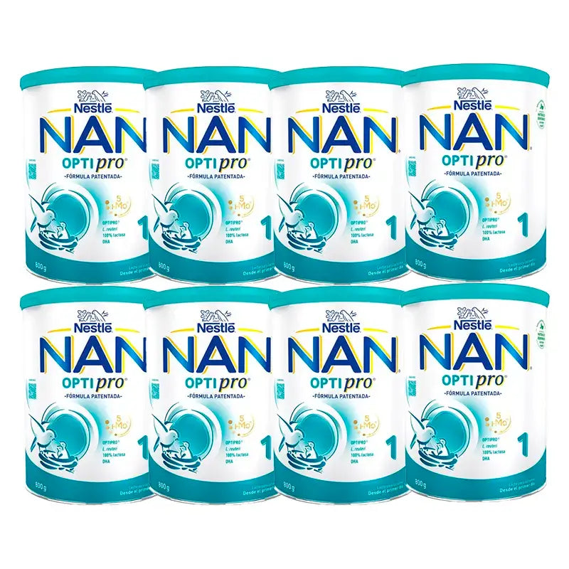 Nestlé Nan Optipro 1 Latte di avviamento, 8X800 g