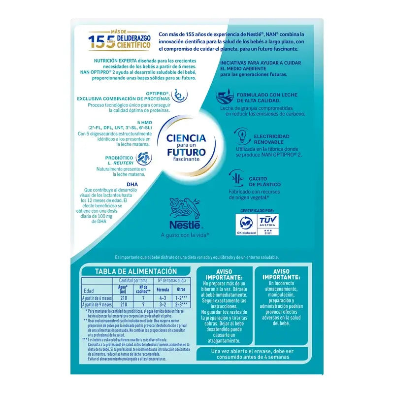 Nestlé Nan Optipro 2 Latte artificiale, 1200g