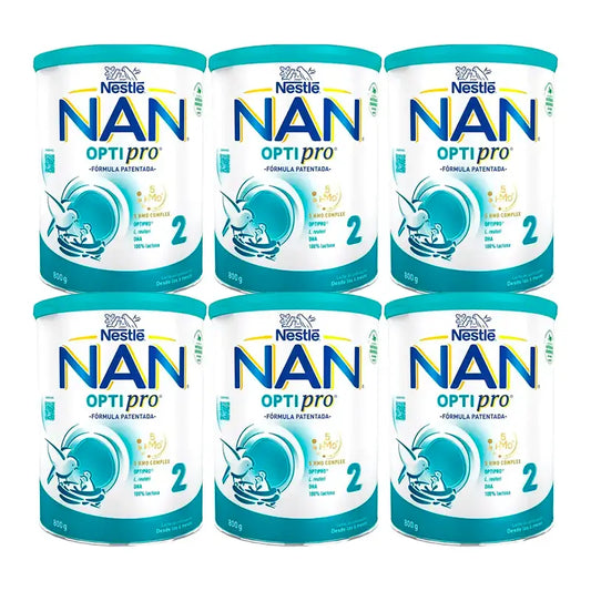 Nestlé Nan Optipro 2 Latte artificiale, 6 x 800g