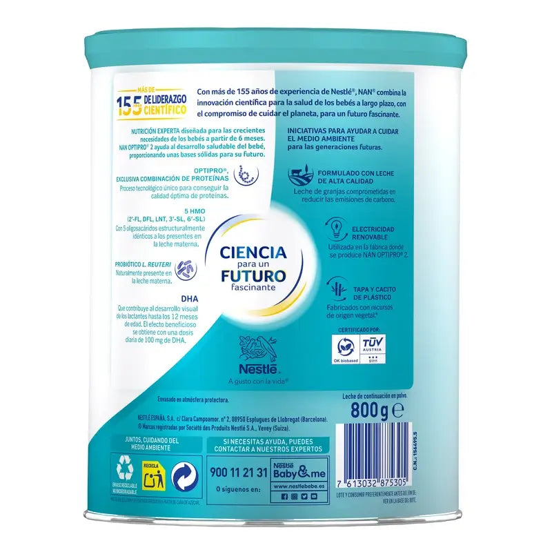 Nestlé Nan Optipro 2 Latte artificiale, 800g