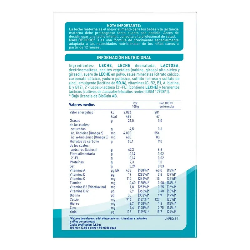 Nestlé Nan Optipro 3 Latte per la crescita, 1200g