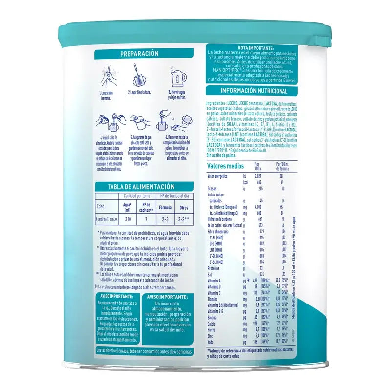 Nestlé Nan Optipro 3 Latte per la crescita, 800 g