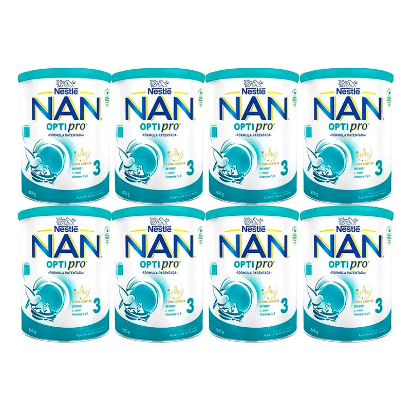 Nestlé Nan Optipro 3 Latte per la crescita, 8X800g