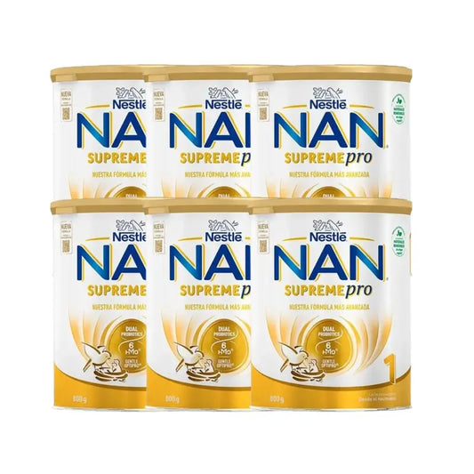 Latte di avviamento Nestle Nan Supreme Pro 1, confezione da 6x800 gr