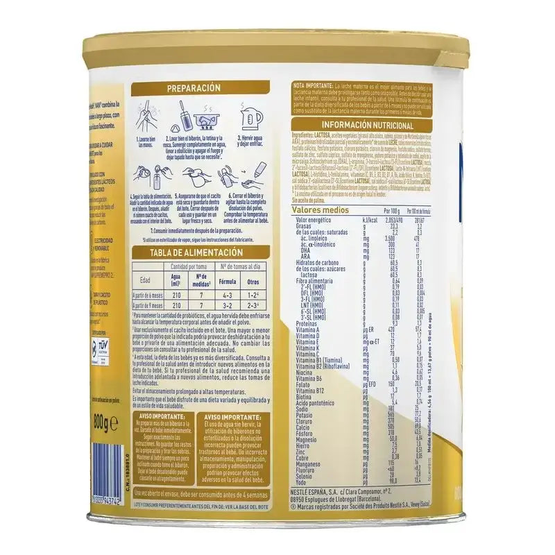 Nestlé Nan Supreme Pro 2 Latte Formula, confezione da 6x800g