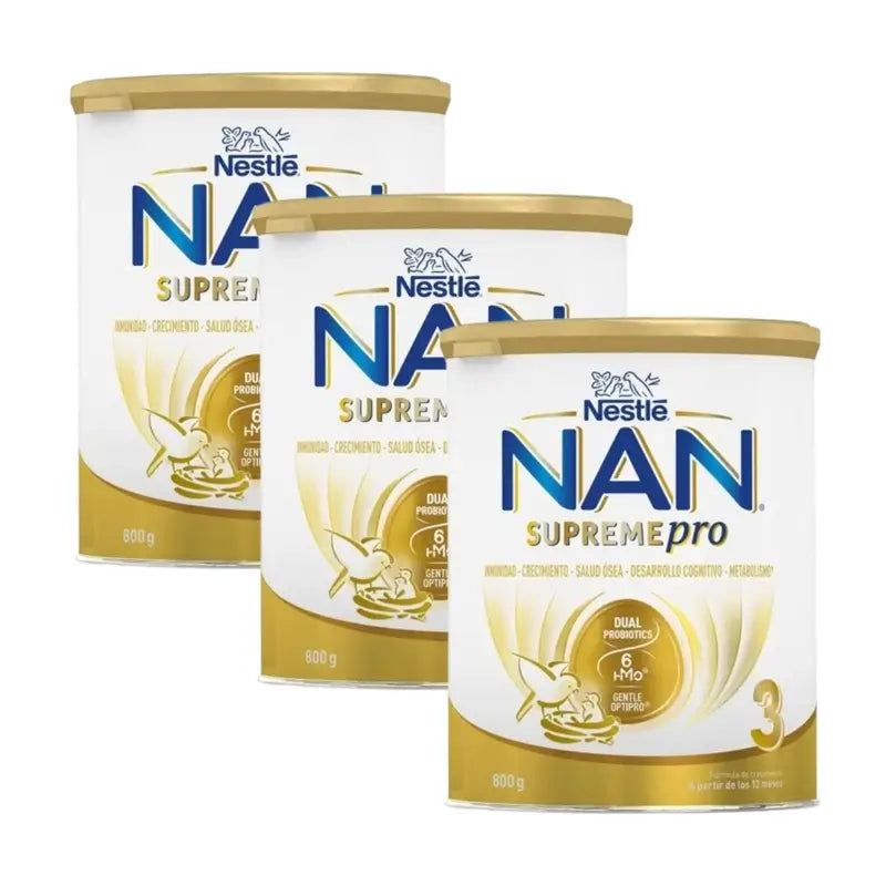 Nestlé Nan Supreme Pro 3 Latte per la crescita, 3x800 g