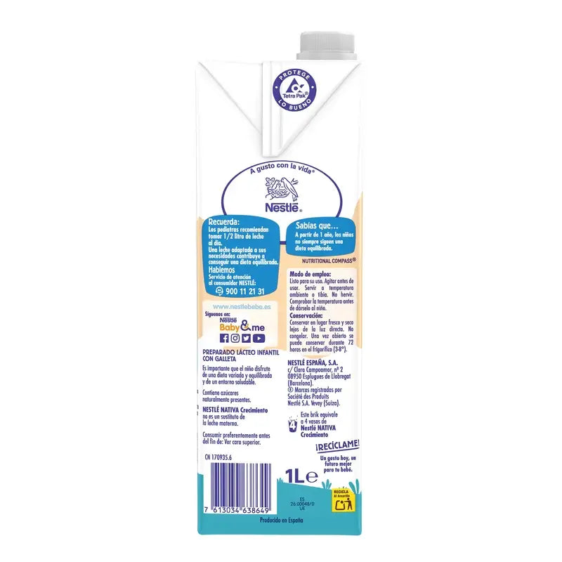 Nestlé Nativa Crescita 3 Biscotto, 1L