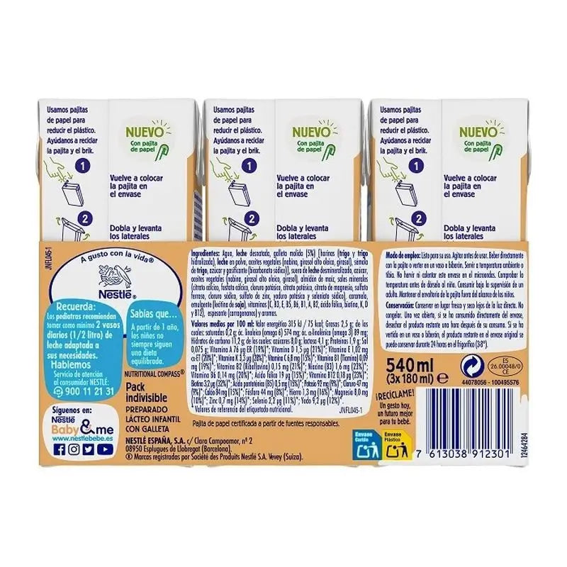 Nestlé Nativa Crescita 3 Biscotto, 3X180 ml