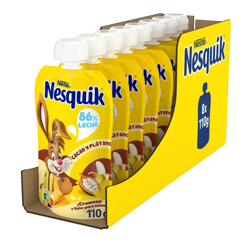 Nestlé Nesquik al cacao e banana, 8 x 110 g