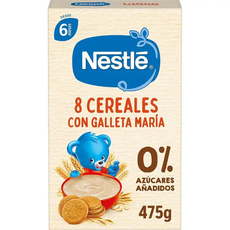 Nestlé 6-Pack 6 porridge 8 Cereali con biscotto Maria, 475g