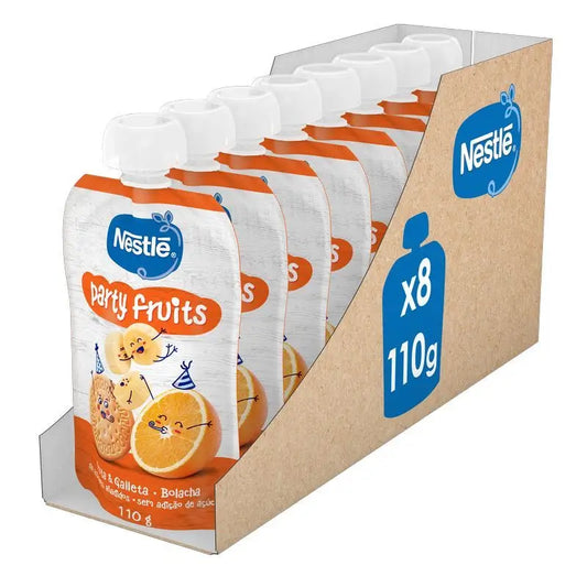 NESTLÉ Pack Pure Party Fruits Pouch, 110g x 8 unità