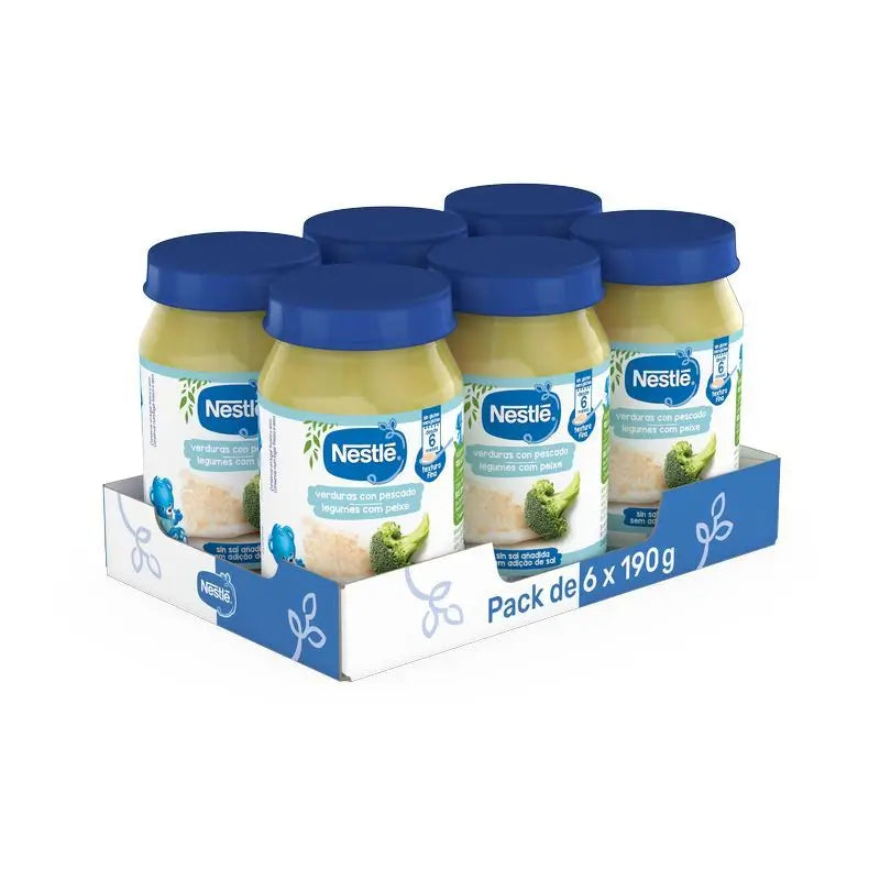 Confezione NESTLÉ Barattoli salati per verdure e pesce, 190 g x 6 unità