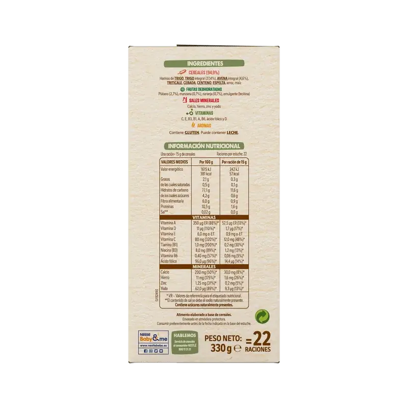 Nestlé Pappa ai 8 cereali 0% frutta, 330 g