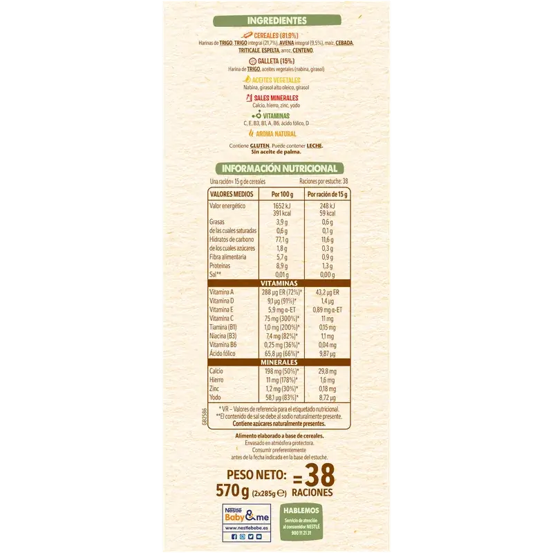 Nestlé Pappa ai 8 cereali 0% biscotto, 570 g