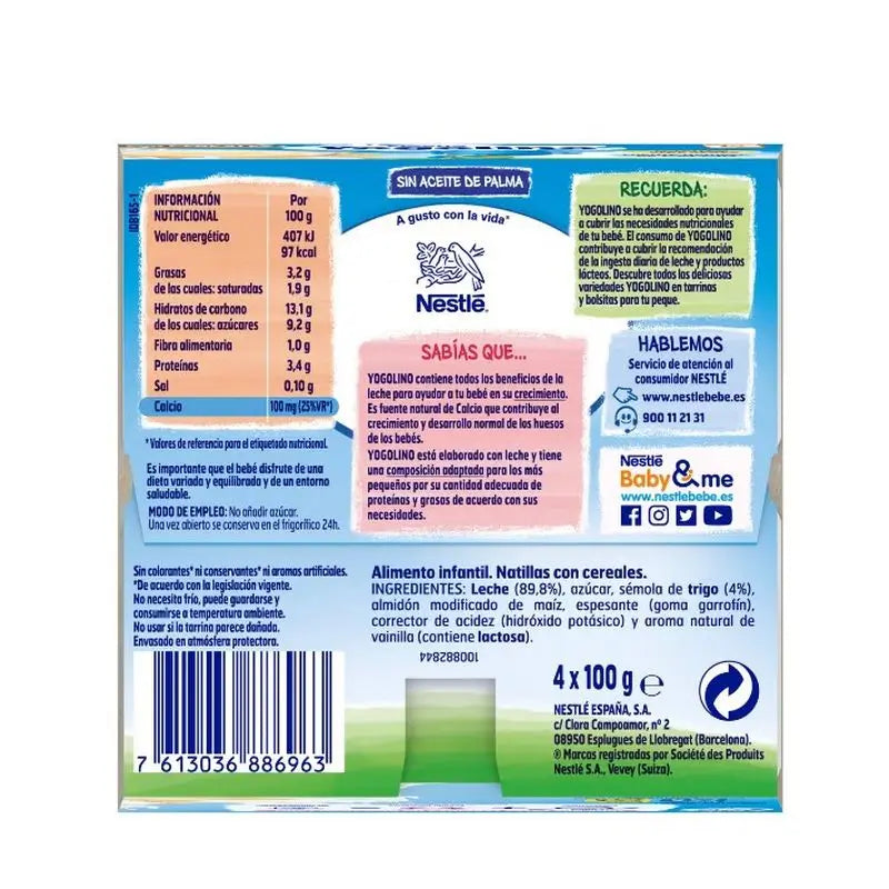 Nestlé Yogolino Dessert Cereali, 4X100 g
