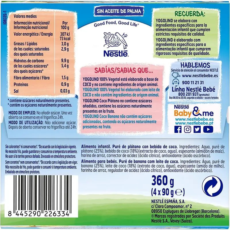 Yogolino Cocco Banana , 4x90g