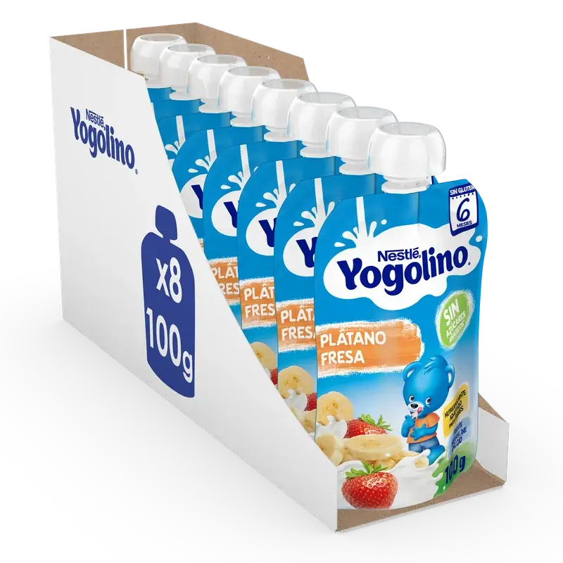 Yogolino alla fragola e banana senza zucchero, 100 g
