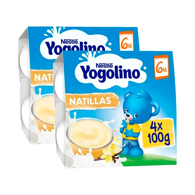 Nestlé Yogolino Crema pasticcera aromatizzata alla vaniglia, Confezione da 2, 4X100g