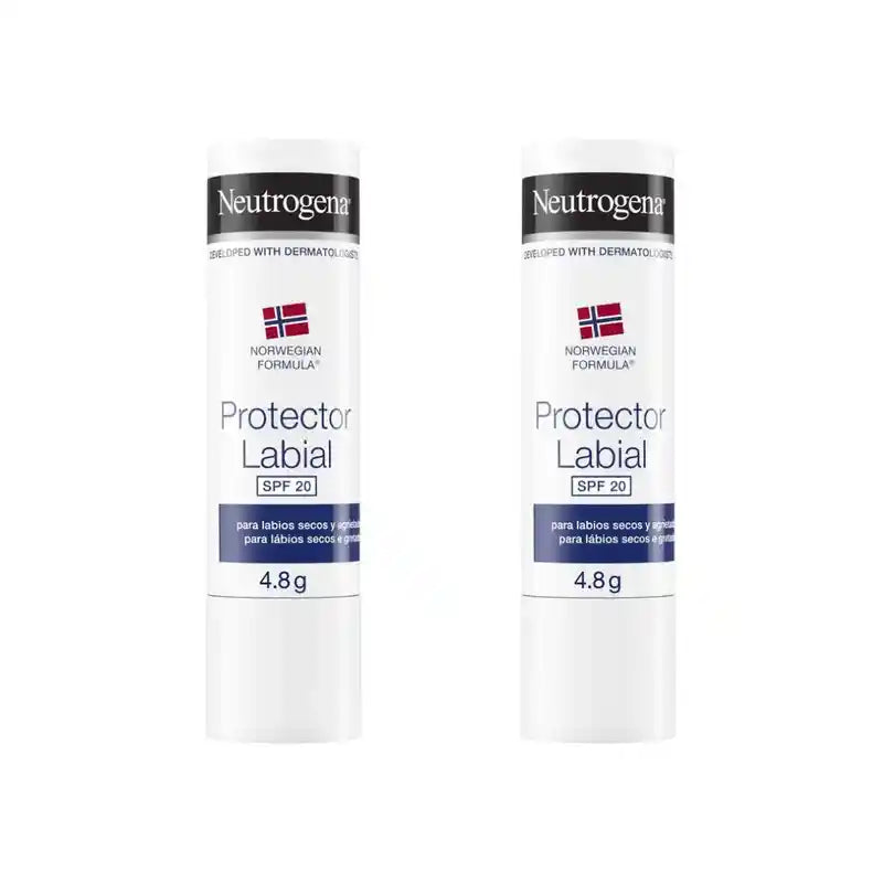 Neutrogena Balsamo labbra Spf 20, 4,8 G, Confezione da 2