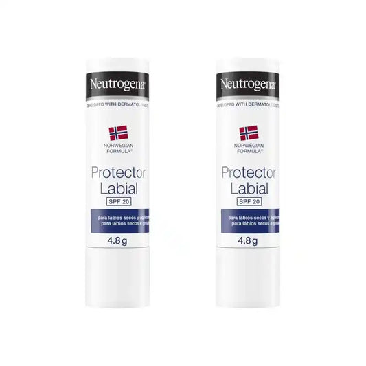 Neutrogena Balsamo labbra Spf 20, 4,8 G, Confezione da 2