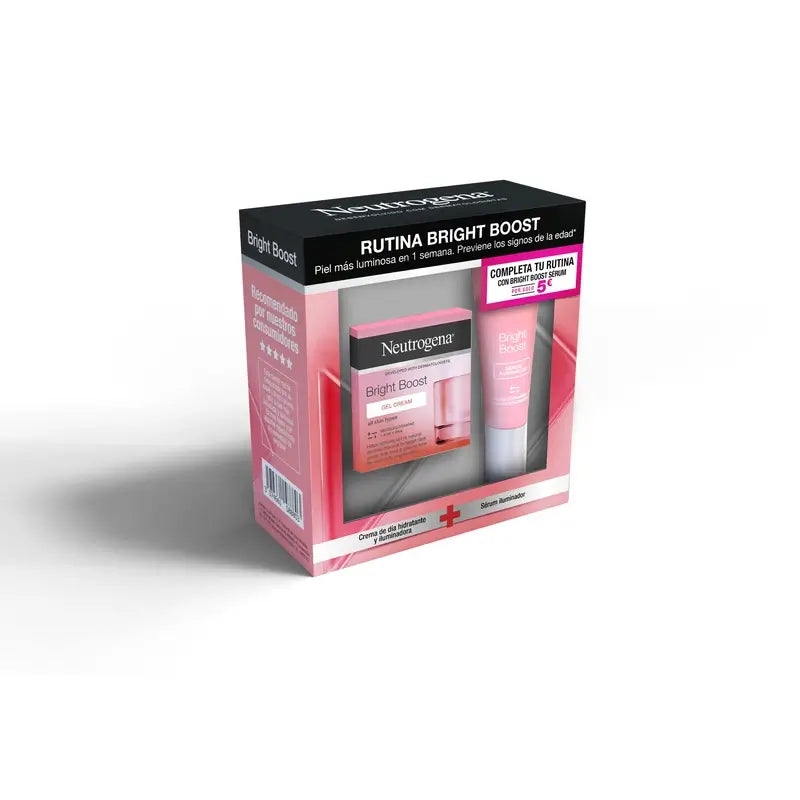 Neutrogena Bright Boost Pack Crema Gel Giorno 50ml + Siero Viso 30ml
