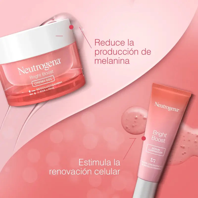 Neutrogena Bright Boost Pack Crema Gel Giorno 50ml + Siero Viso 30ml