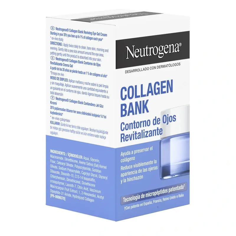 Neutrogena Gel Crema Occhi Rivitalizzante Banca del Collagene , 15 ml