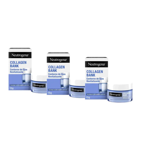 Neutrogena Collagen Bank Crema-gel rivitalizzante per il contorno occhi, confezione da 3 x 15 ml