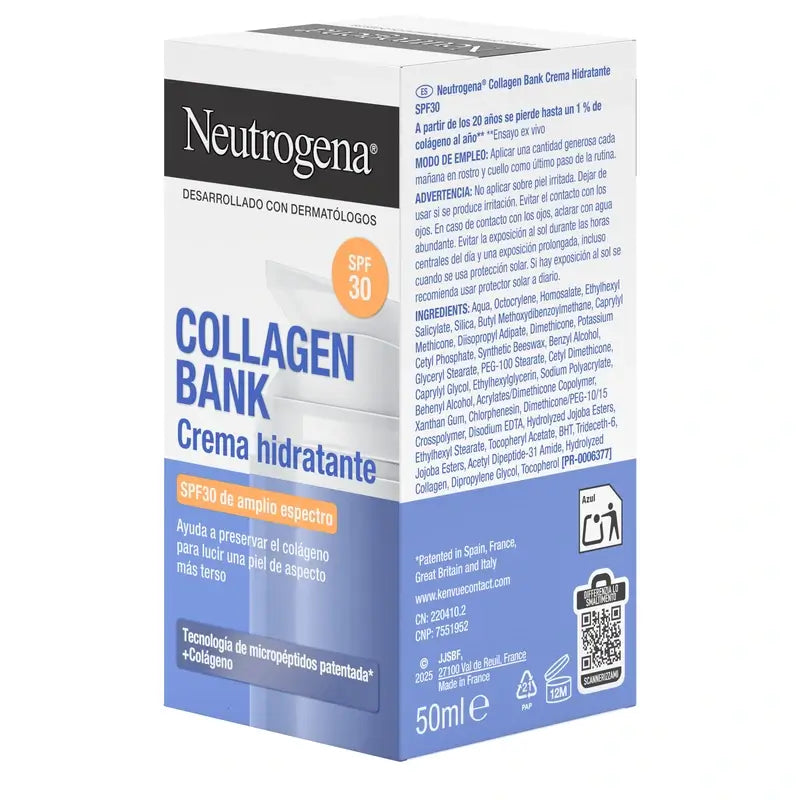 Neutrogena Collagen Bank Crema viso idratante Spf30 , 50 ml