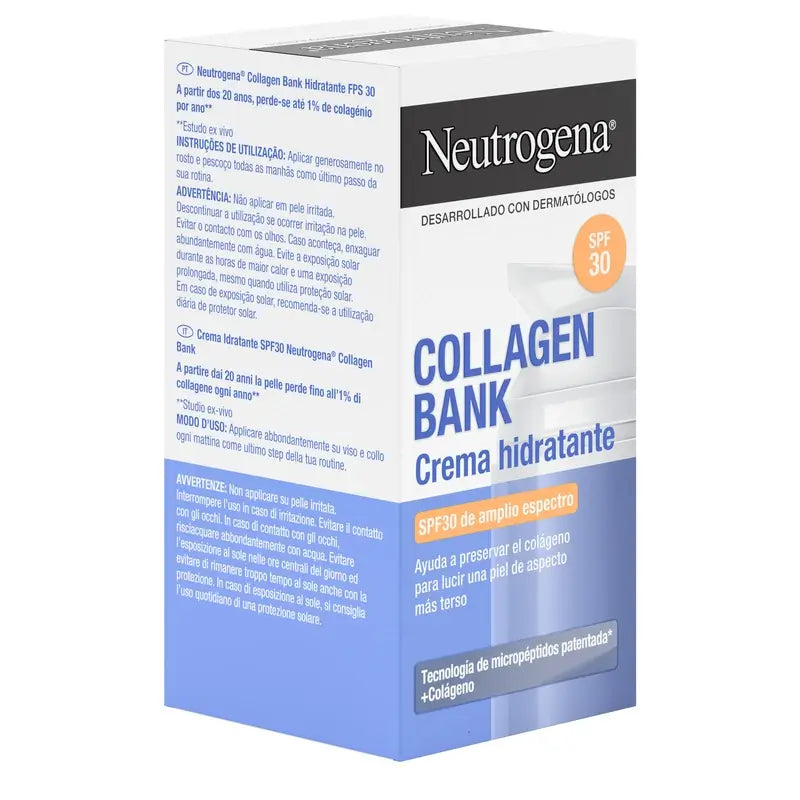 Neutrogena Collagen Bank Crema viso idratante Spf30 , 50 ml