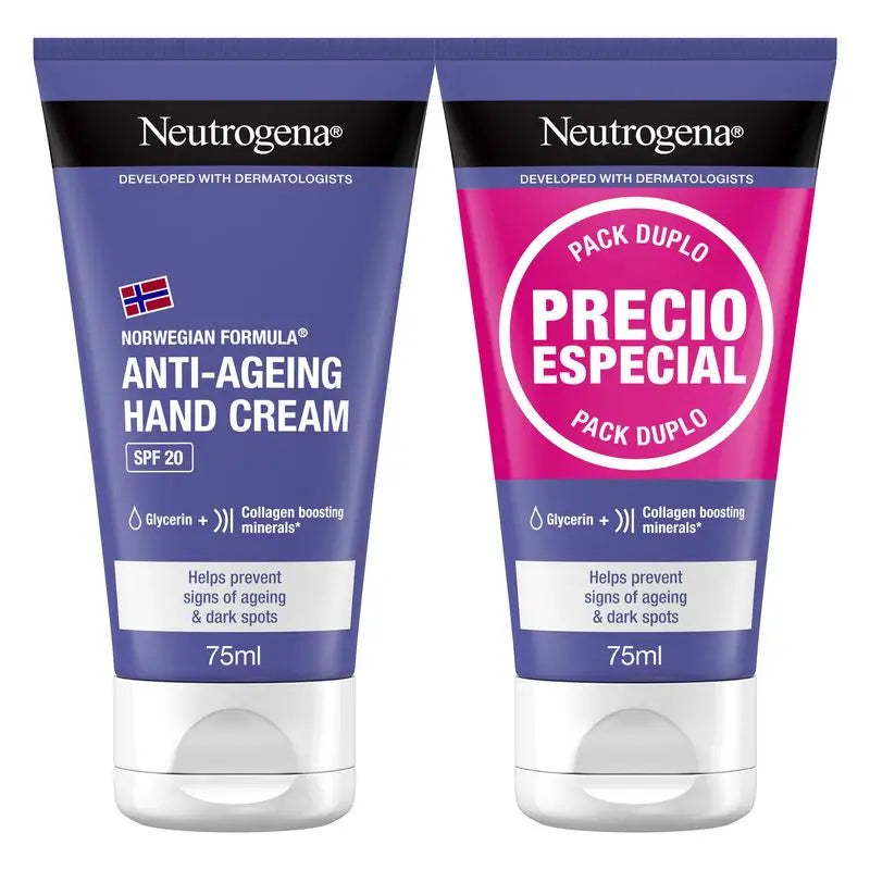 Neutrogena Crema mani anti-età SPF20, 2 x 75 ml
