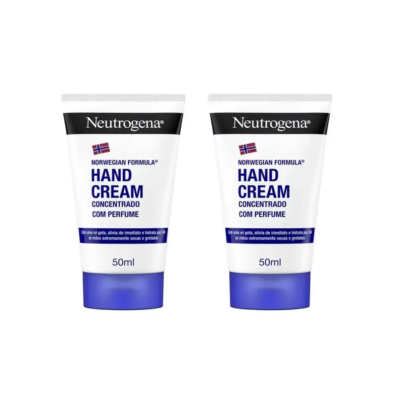Neutrogena Crema mani riparatrice concentrata con profumo, 2X50 Ml