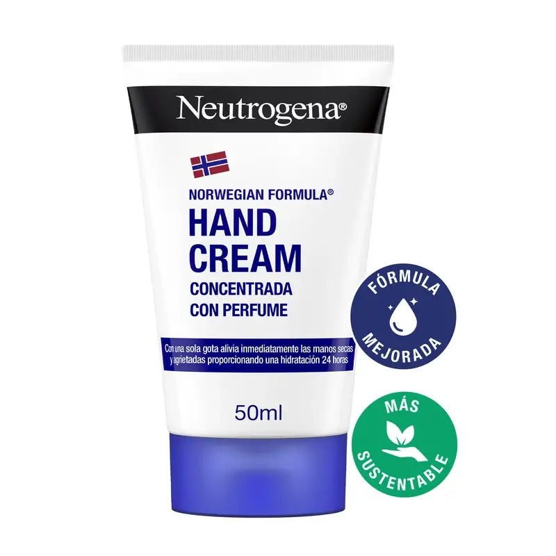 Neutrogena Crema mani riparatrice concentrata con profumo, 2X50 Ml