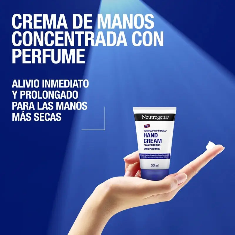 Neutrogena Crema mani riparatrice concentrata con profumo, 2X50 Ml
