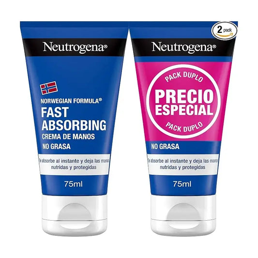 Neutrogena Crema mani riparatrice ad assorbimento rapido, confezione da 2 x 75 ml