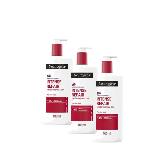 Neutrogena Crema idratante riparatrice per il corpo Cica per pelle molto secca, confezione da 3 x 400 ml