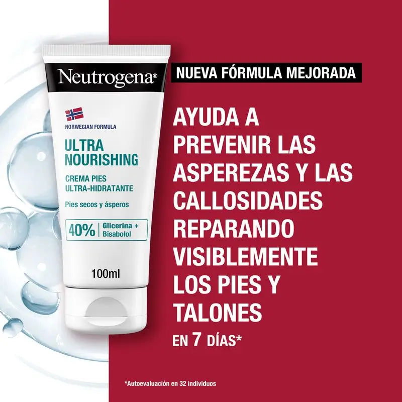 Neutrogena Crema Piedi Ultra Idratante Piedi Secchi e Ruvidi, confezione da 2 X 100 ml