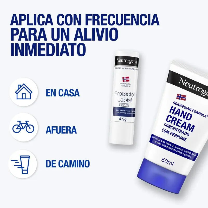 Neutrogena Crema mani riparatrice confezione da 50 ml + Rossetto SPF 20 4,8gr