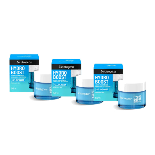 Neutrogena Hydro Boost Gel-Crema Idratante per il Viso, per Pelli Normali e Miste, Confezione da 3 x 50 ml