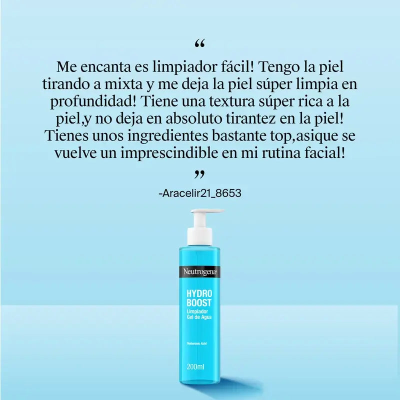 Neutrogena Hydro Boost Gel detergente viso all'acido ialuronico, 200ml