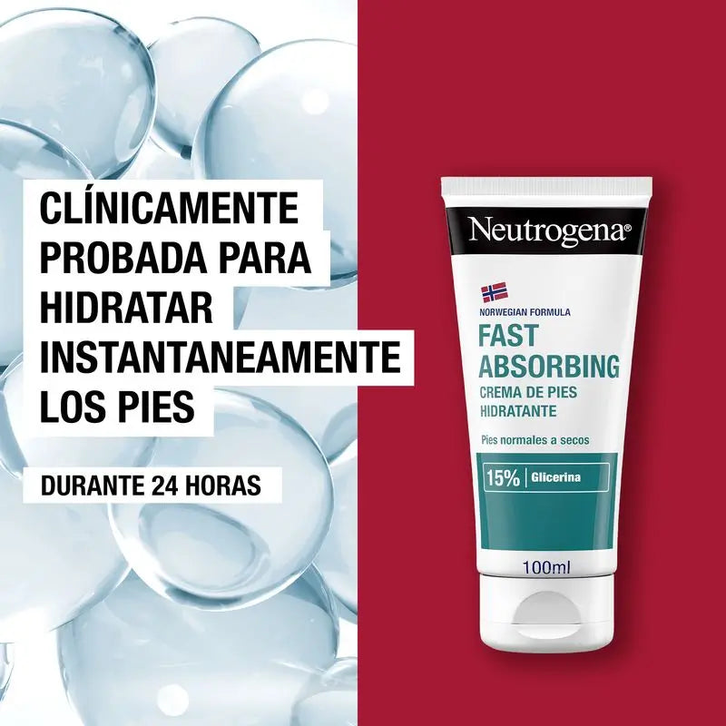 Neutrogena Crema piedi idratante ad assorbimento immediato, 100 ml
