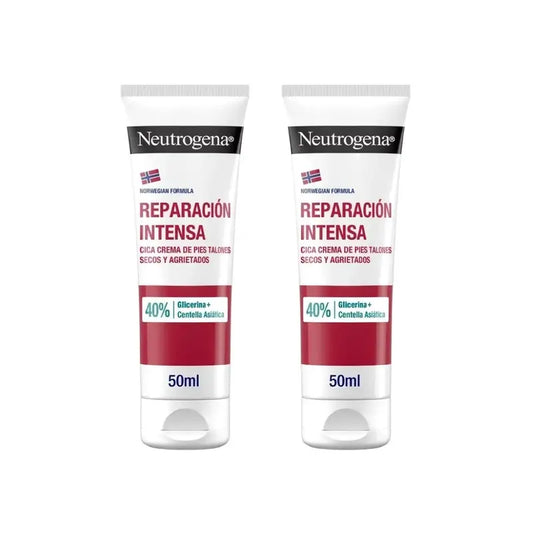 Neutrogena Crema per piedi con tallone screpolato a riparazione intensa, 2X50 Ml