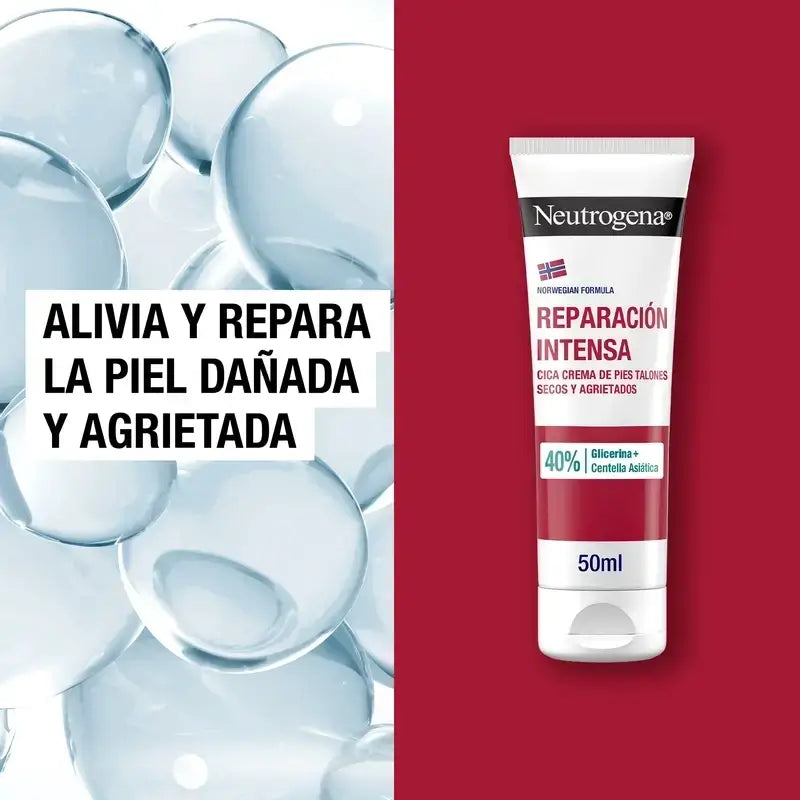 Neutrogena Crema per piedi con tallone screpolato a riparazione intensa, 2X50 Ml