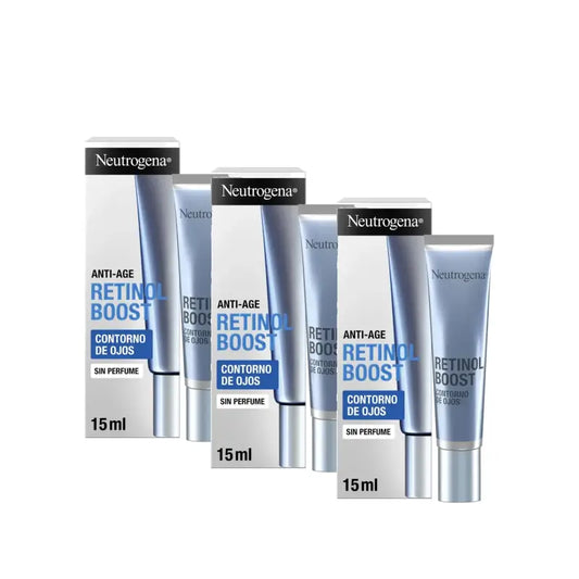 Neutrogena Retinol Boost Crema contorno occhi antirughe, confezione da 3 x 15 ml
