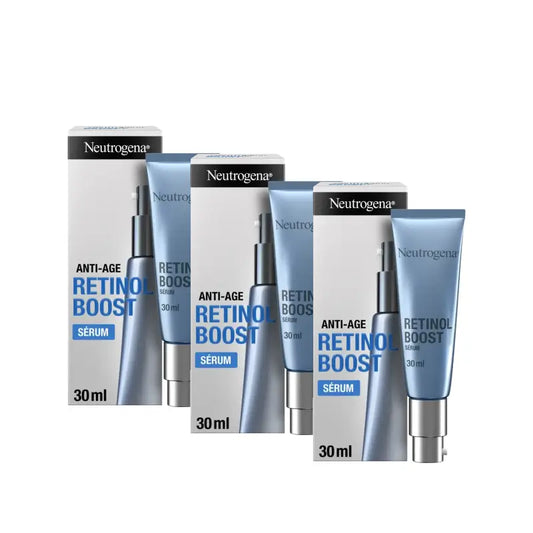 Neutrogena Retinol Boost Siero viso antirughe, confezione da 3 x 15 ml